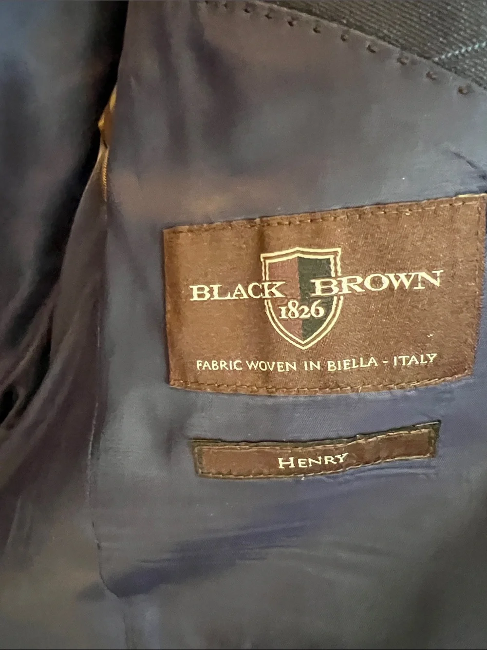Black Brown 1826 Windowpane Navy Blazer